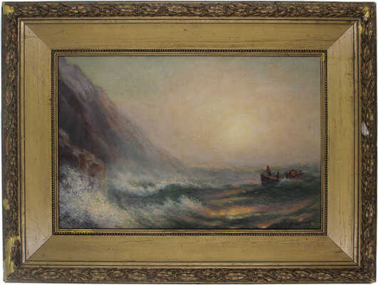 Неизвестный художник. Морской пейзаж с лодкой 